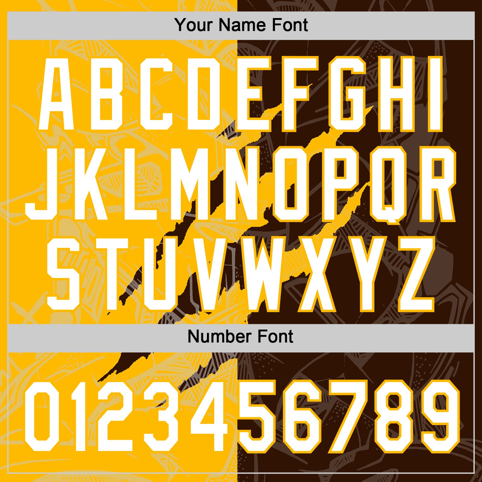 Custom Graffiti Pattern White Brown-Gold 3D Scratch Two-Button Unisex Softball Jersey