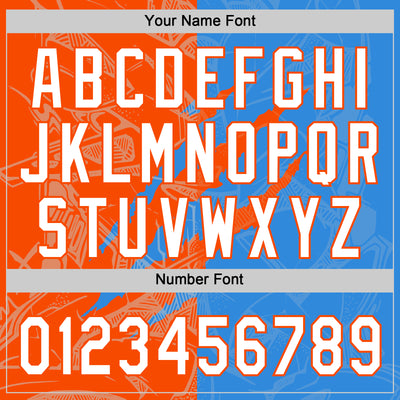 Custom Graffiti Pattern White Electric Blue-Orange 3D Scratch Two-Button Unisex Softball Jersey