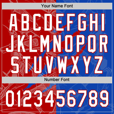 Custom Graffiti Pattern White Thunder Blue-Red 3D Scratch Two-Button Unisex Softball Jersey