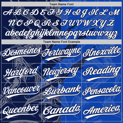 Custom Graffiti Pattern White Thunder Blue-Navy 3D Scratch Two-Button Unisex Softball Jersey