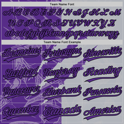 Custom Graffiti Pattern Purple Gray-Black 3D Scratch Two-Button Unisex Softball Jersey