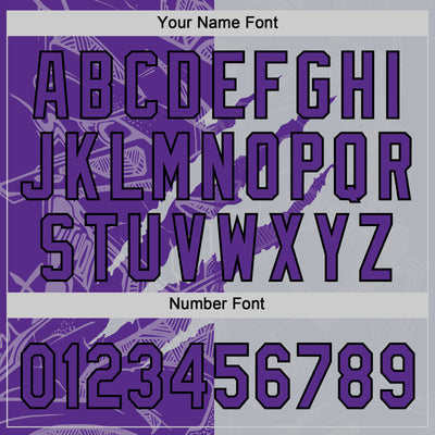 Custom Graffiti Pattern Purple Gray-Black 3D Scratch Two-Button Unisex Softball Jersey