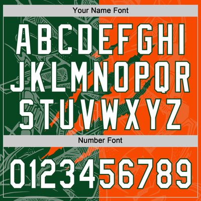 Custom Graffiti Pattern White Orange-Green 3D Scratch Two-Button Unisex Softball Jersey