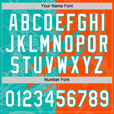 Custom Graffiti Pattern White Orange-Aqua 3D Scratch Two-Button Unisex Softball Jersey