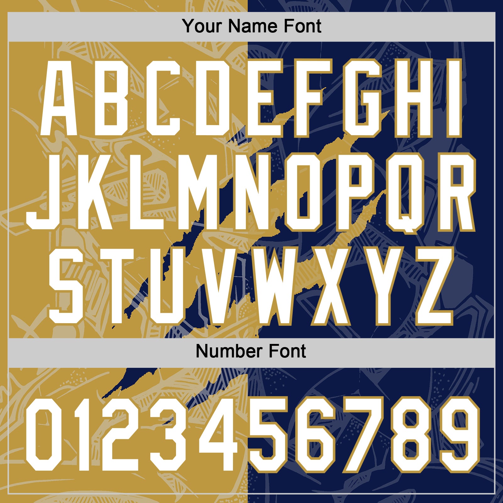 Custom Graffiti Pattern White Navy-Old Gold 3D Scratch Two-Button Unisex Softball Jersey