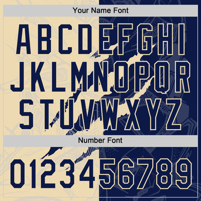 Custom Graffiti Pattern Navy-Cream 3D Scratch Two-Button Unisex Softball Jersey