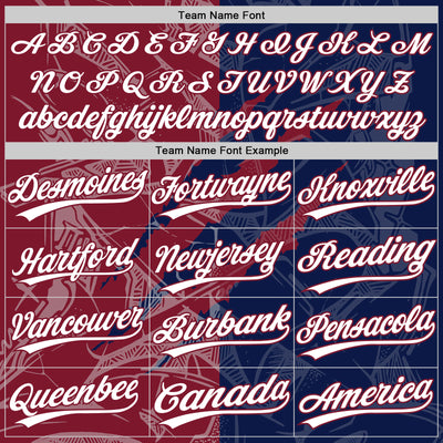 Custom Graffiti Pattern White Navy-Crimson 3D Scratch Two-Button Unisex Softball Jersey