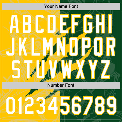 Custom Graffiti Pattern White Green-Yellow 3D Scratch Two-Button Unisex Softball Jersey