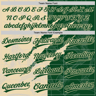 Custom Graffiti Pattern Green-Cream 3D Scratch Two-Button Unisex Softball Jersey
