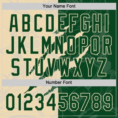 Custom Graffiti Pattern Green-Cream 3D Scratch Two-Button Unisex Softball Jersey