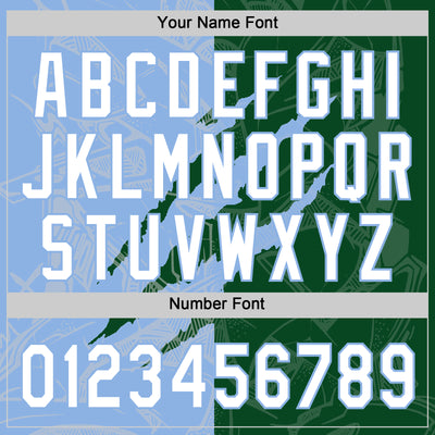 Custom Graffiti Pattern White Kelly Green-Light Blue 3D Scratch Two-Button Unisex Softball Jersey