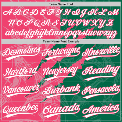 Custom Graffiti Pattern White Kelly Green-Neon Pink 3D Scratch Two-Button Unisex Softball Jersey