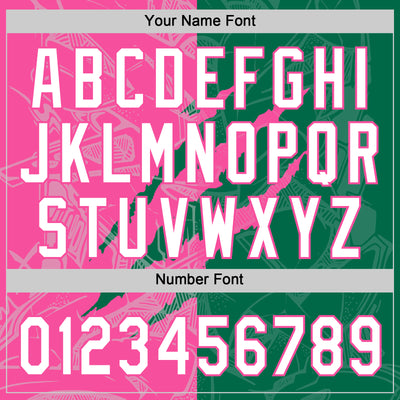 Custom Graffiti Pattern White Kelly Green-Pink 3D Scratch Two-Button Unisex Softball Jersey