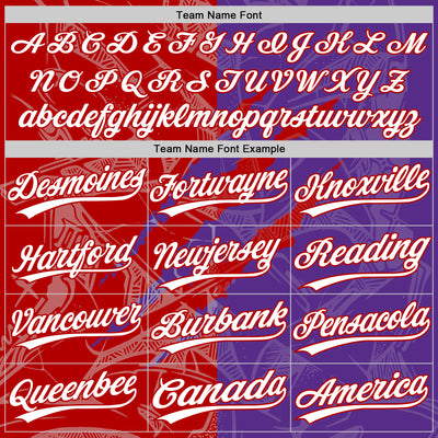 Custom Graffiti Pattern White Purple-Red 3D Scratch Two-Button Unisex Softball Jersey
