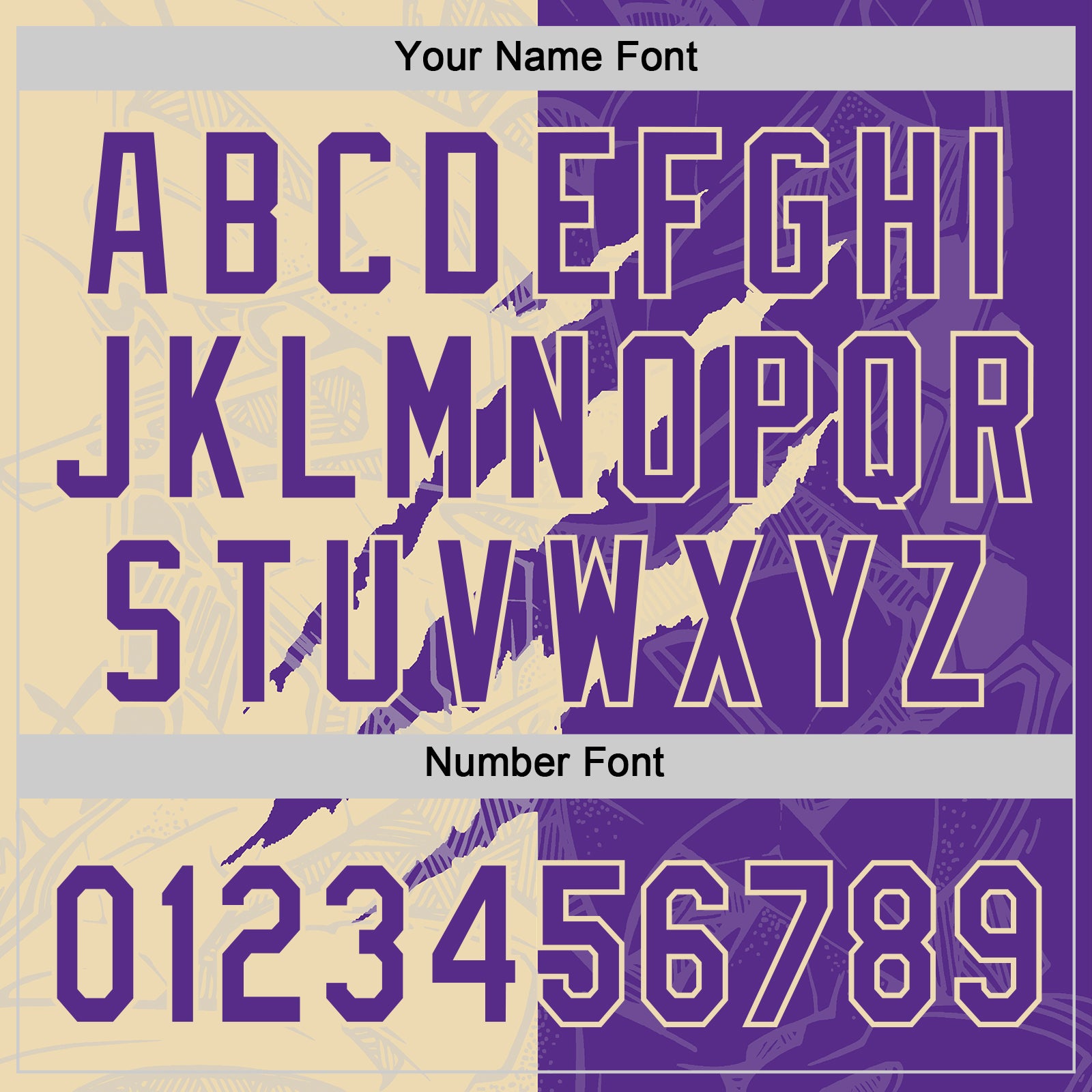 Custom Graffiti Pattern Purple-Cream 3D Scratch Two-Button Unisex Softball Jersey