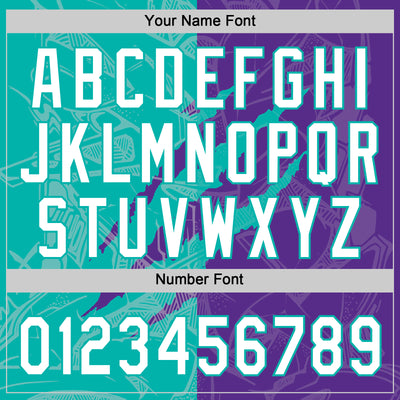 Custom Graffiti Pattern White Purple-Aqua 3D Scratch Two-Button Unisex Softball Jersey