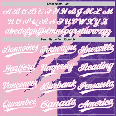 Custom Graffiti Pattern White Purple-Light Pink 3D Scratch Two-Button Unisex Softball Jersey