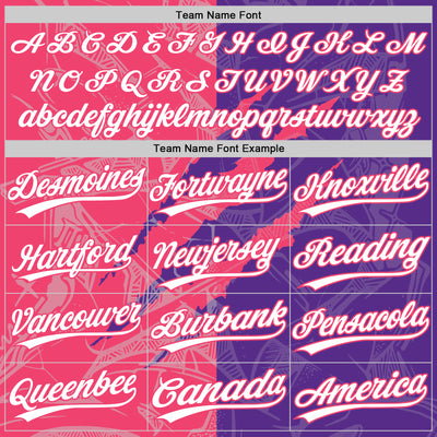 Custom Graffiti Pattern White Purple-Neon Pink 3D Scratch Two-Button Unisex Softball Jersey