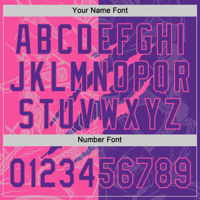 Custom Graffiti Pattern Purple-Pink 3D Scratch Two-Button Unisex Softball Jersey