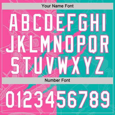 Custom Graffiti Pattern White Aqua-Pink 3D Scratch Two-Button Unisex Softball Jersey