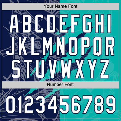 Custom Graffiti Pattern White Aqua-Navy 3D Scratch Two-Button Unisex Softball Jersey