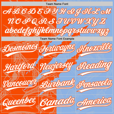 Custom Graffiti Pattern White Light Blue-Orange 3D Scratch Two-Button Unisex Softball Jersey