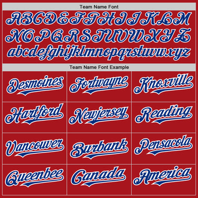 Custom Red White-Royal Pinstripe Authentic Split Fashion Baseball Jersey