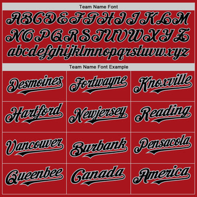 Custom Red Black-Gray Pinstripe Authentic Split Fashion Baseball Jersey