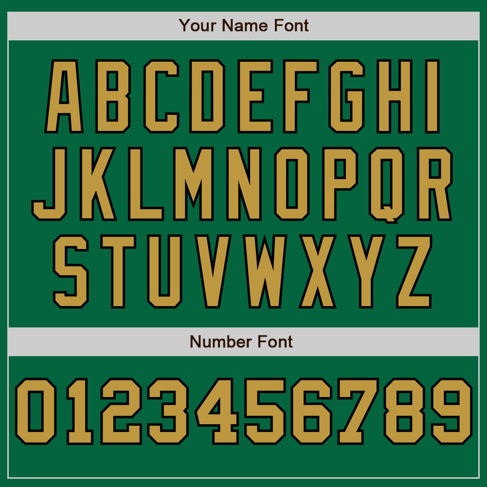 Custom Kelly Green Black-Old Gold Pinstripe Authentic Split Fashion Baseball Jersey