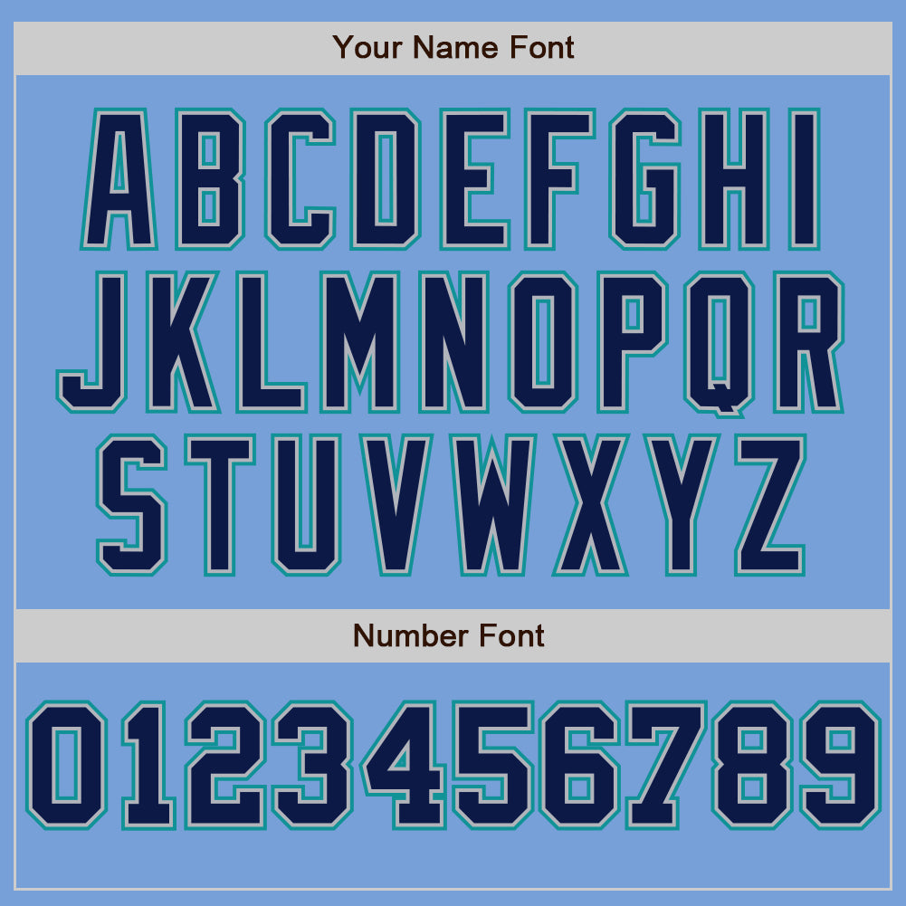 Custom Light Blue Gray Teal-Navy Pinstripe Authentic Split Fashion Baseball Jersey