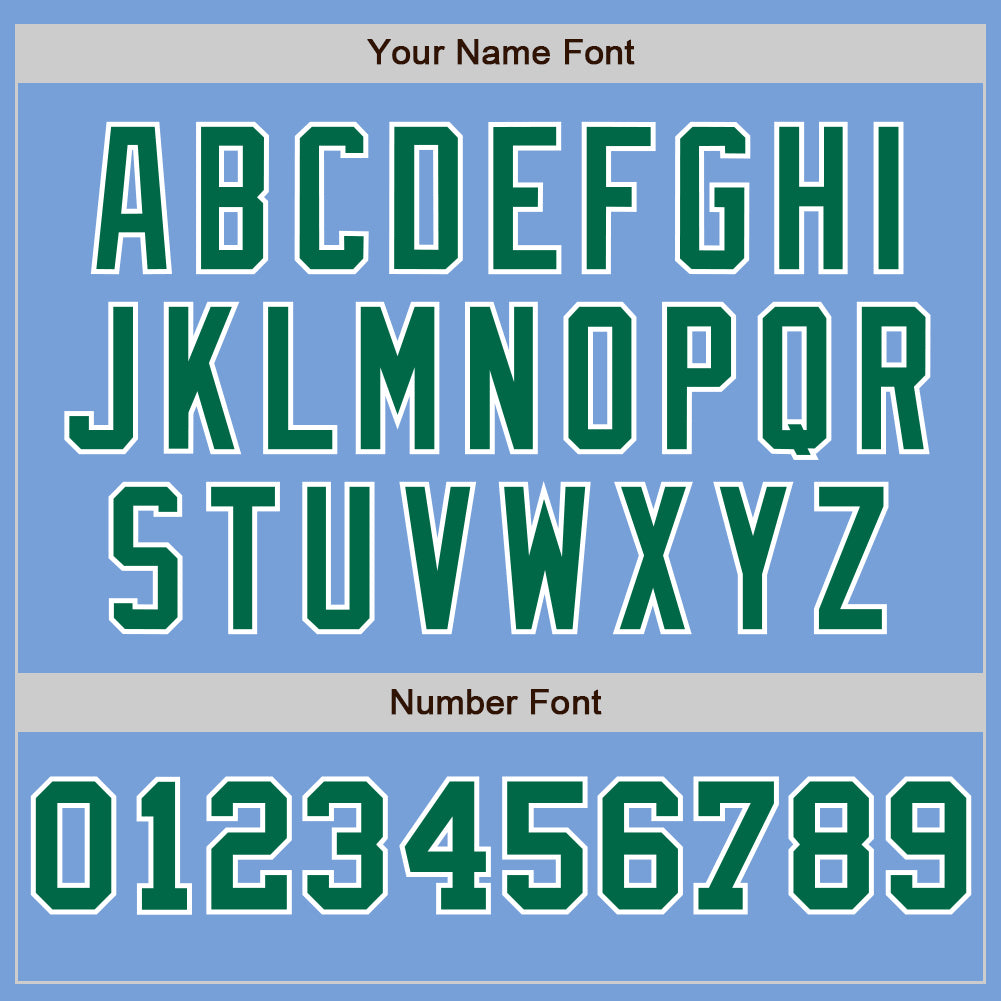 Custom Light Blue White-Kelly Green Pinstripe Authentic Split Fashion Baseball Jersey