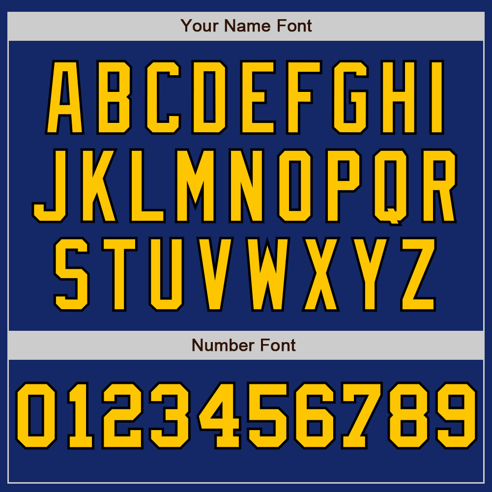 Custom Royal Black-Yellow Pinstripe Authentic Split Fashion Baseball Jersey