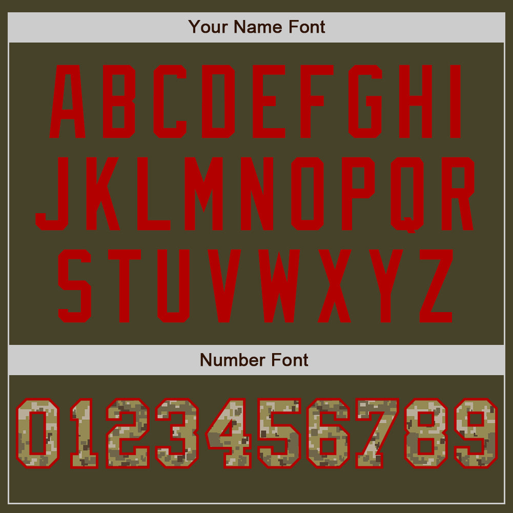 Custom Olive Camo Cream-Red Pinstripe Authentic Split Fashion Salute To Service Baseball Jersey