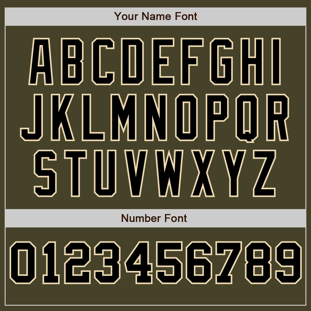 Custom Olive Cream-Black Pinstripe Authentic Split Fashion Salute To Service Baseball Jersey