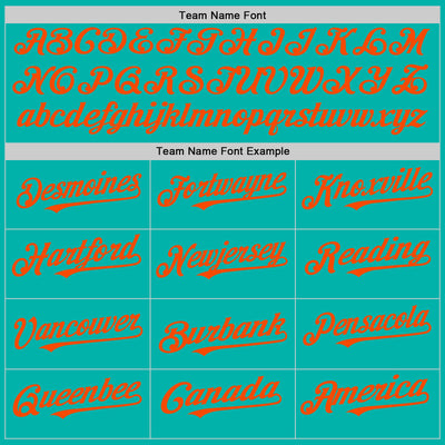 Custom Aqua White-Orange Pinstripe Authentic Split Fashion Baseball Jersey