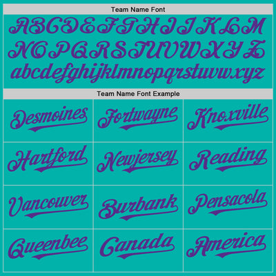 Custom Aqua White-Purple Pinstripe Authentic Split Fashion Baseball Jersey