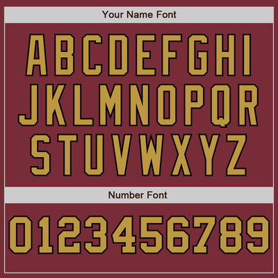 Custom Burgundy Old Gold-Black Pinstripe Authentic Split Fashion Baseball Jersey