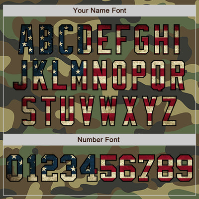 Custom Camo Vintage USA Flag Cream-Black Pinstripe Authentic Split Fashion Salute To Service Baseball Jersey