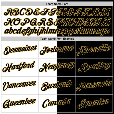 Custom Black White-Old Gold Split Fashion Performance T-Shirt