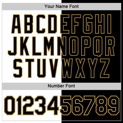 Custom Black White-Old Gold Split Fashion Performance T-Shirt