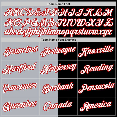 Custom Black Red-Gray Split Fashion Performance T-Shirt