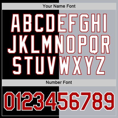 Custom Black Red-Gray Split Fashion Performance T-Shirt