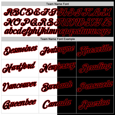 Custom Black White-Red Split Fashion Performance T-Shirt