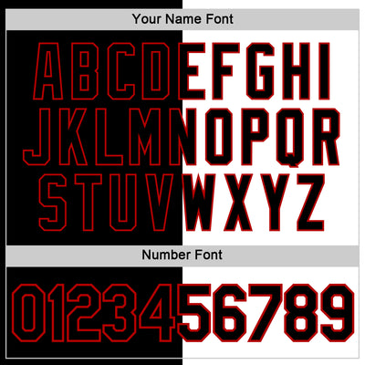 Custom Black White-Red Split Fashion Performance T-Shirt