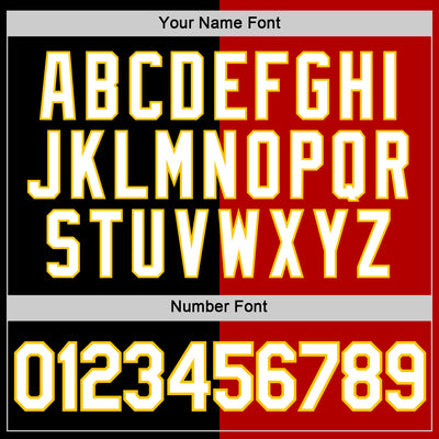 Custom Black Red-Yellow Split Fashion Performance T-Shirt