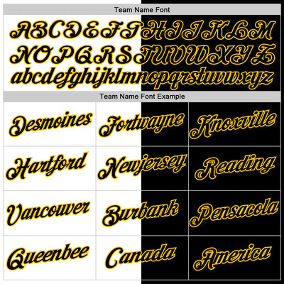 Custom Black White-Yellow Split Fashion Performance T-Shirt