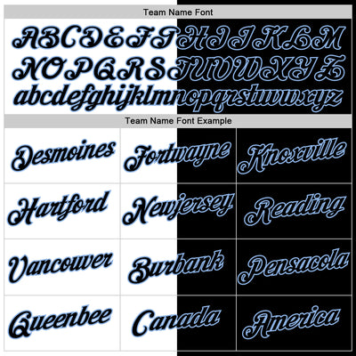 Custom Black White-Light Blue Split Fashion Performance T-Shirt