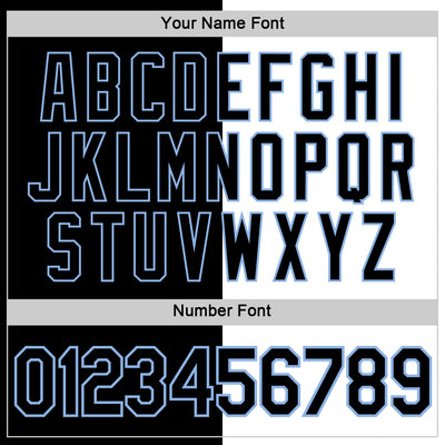 Custom Black White-Light Blue Split Fashion Performance T-Shirt