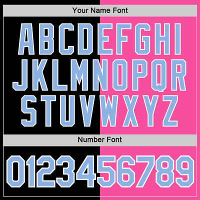 Custom Black Light Blue-Pink Split Fashion Performance T-Shirt