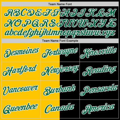 Custom Black Kelly Green-Yellow Split Fashion Performance T-Shirt